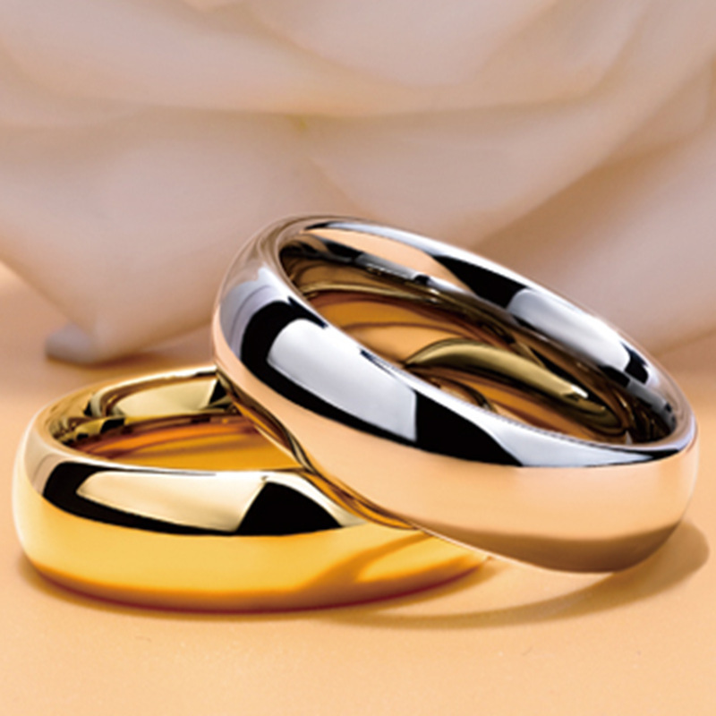 欧美男士钛钢戒指环韩版饰品4 6 8mm圆弧光面素圈不锈钢情侣戒指