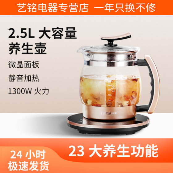 Heting Health Pot Automatic Filter Glass Multifunctional Electric Boiling Teapot Chinese Medicine Pot Decocting Medicine Super Capacity 2.5L