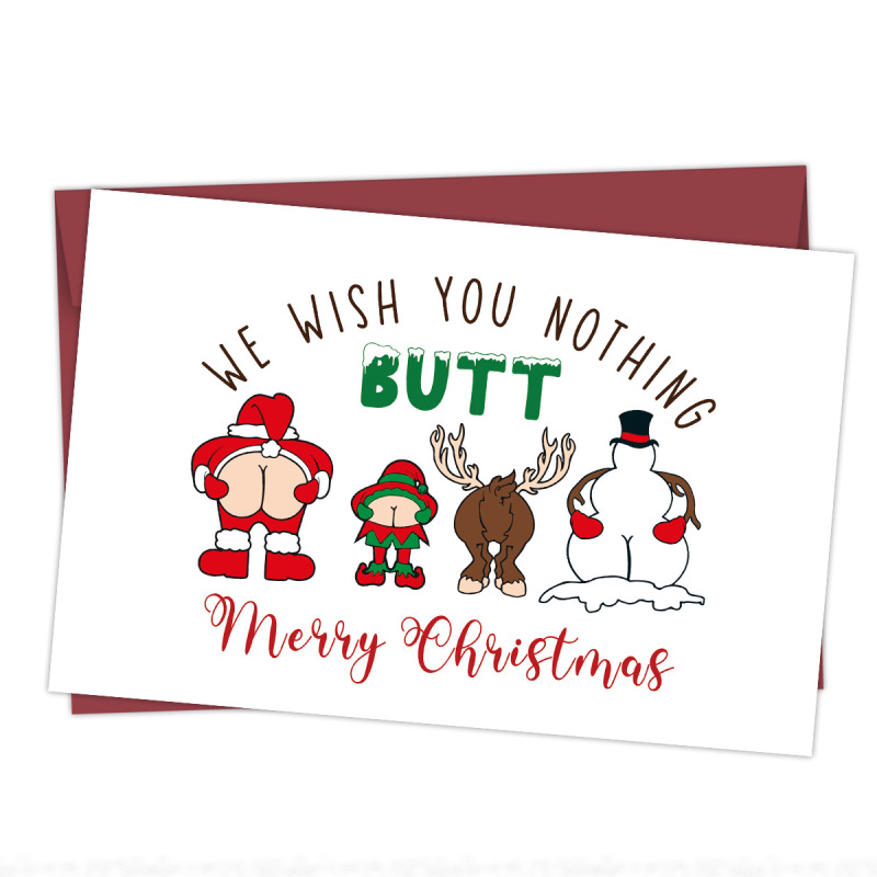 Temu人気クリスマスカード封筒付きクロスボーダーお笑い面白い文字カード祝日祝福カード|undefined