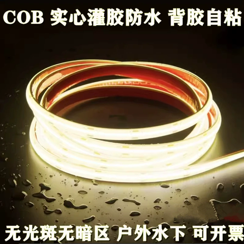 Светодиодная лента 24В для наружного декора ступеней, COB, водонепроницаемая, IP68, гибкая неоновая LED-лента, рекомендуется для инженерных проектов и световых коробов