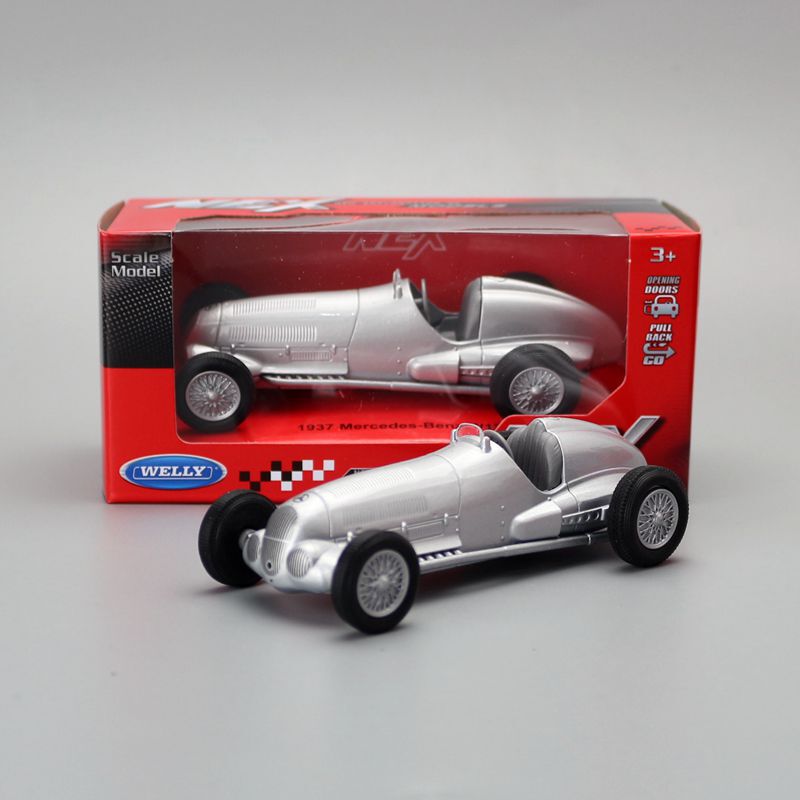 Willy Welly Alloy 1:36 Children's Toy Car Model 1937 Mercedes-Benz W125 Classical Car Pull Back