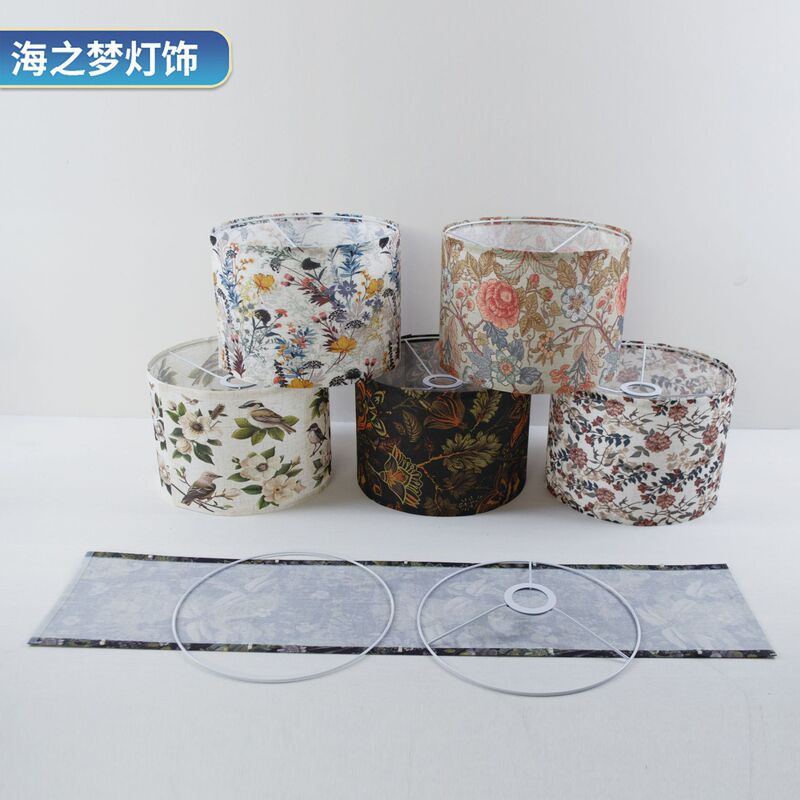跨境可拆卸布艺灯罩KD罩酒店民宿装饰图案印刷落地灯吊灯台灯灯罩|undefined