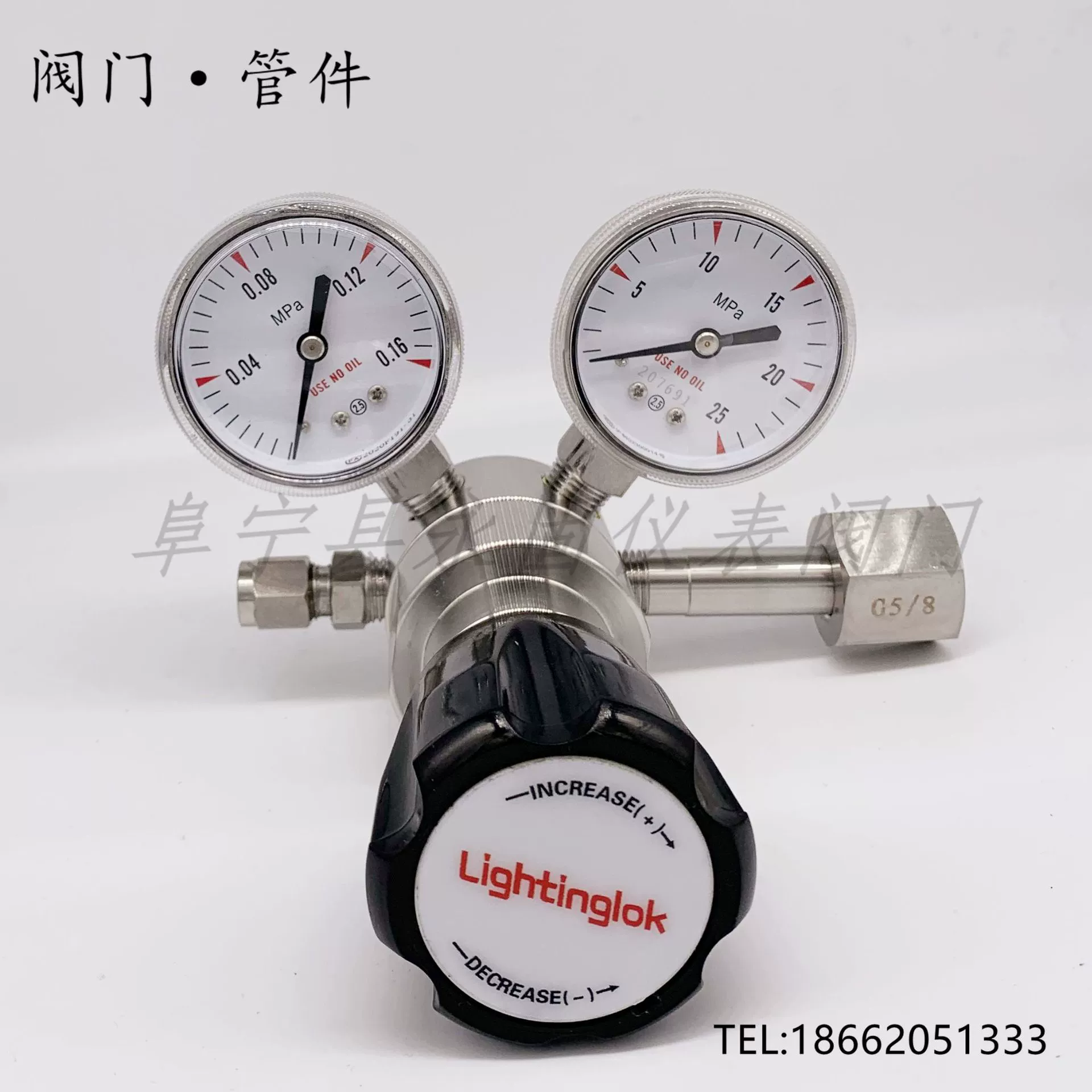 Цилиндр редуктора давления из нержавеющей стали двойной манометр, регулирующий давление редукционный клапан азот воздух аргон гелий производитель редуктора давления 316L коррозионная стойкость