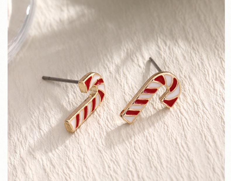 5g Weight Alloy Ear Needle Material Ear Studs Classification 1 Pair Quantity Festival Occasion 1 Pair Cute Christmas Bow Knot Snowflake Elk Enamel Plating Alloy Ear Studs