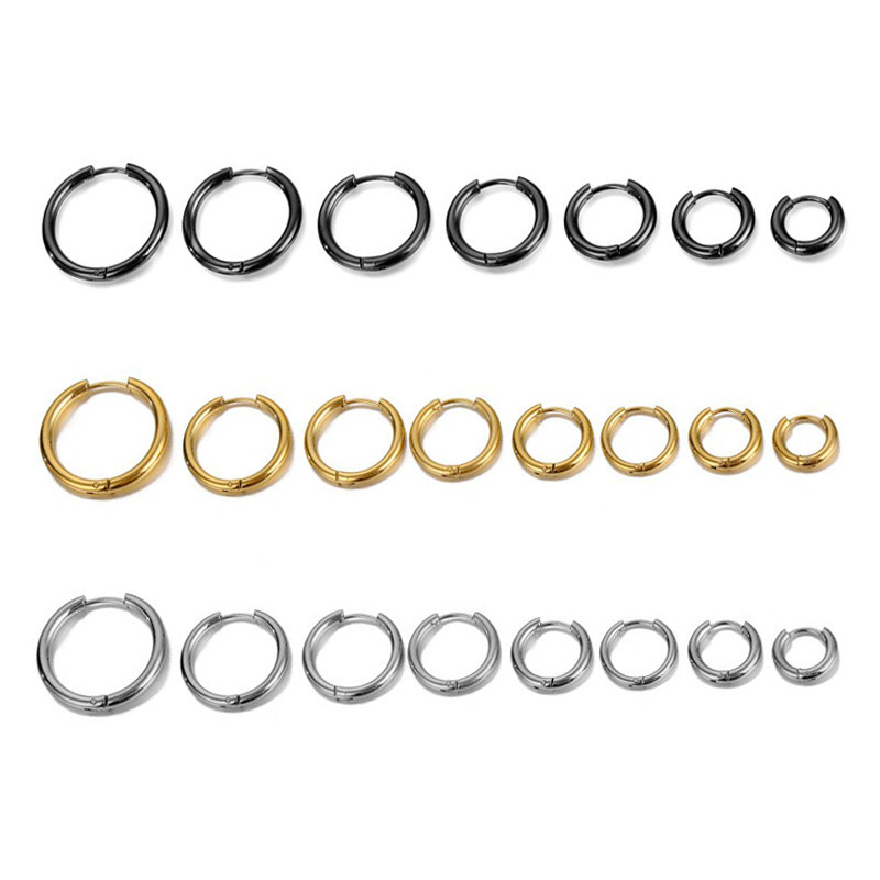 Minimalist Men's Stud Earrings Stainless Steel Hypoallergenic_voghion.com