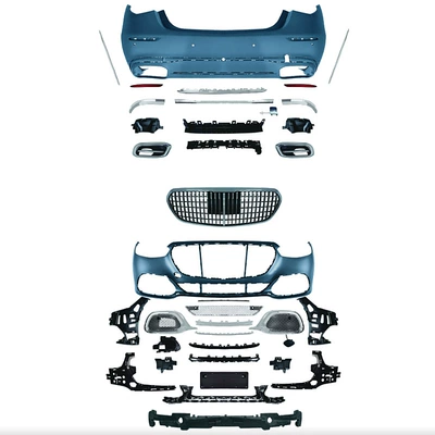 Mercedes-Benz W223 S400 Modified to S450 S63 Maybach Sports Body Kit with Front and Rear Bumpers and Grille (Big Surrounded) - mercedes-benz-s-class-w223-modified-maybach-surround-complete-set