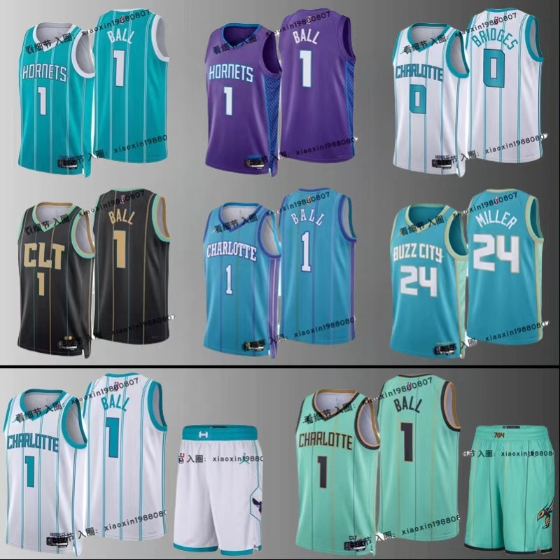 Nba Jersey Hornets No. 1 No. 2 Ball 12 Uboi 20 Hayward Retro City Version Basketball Uniform