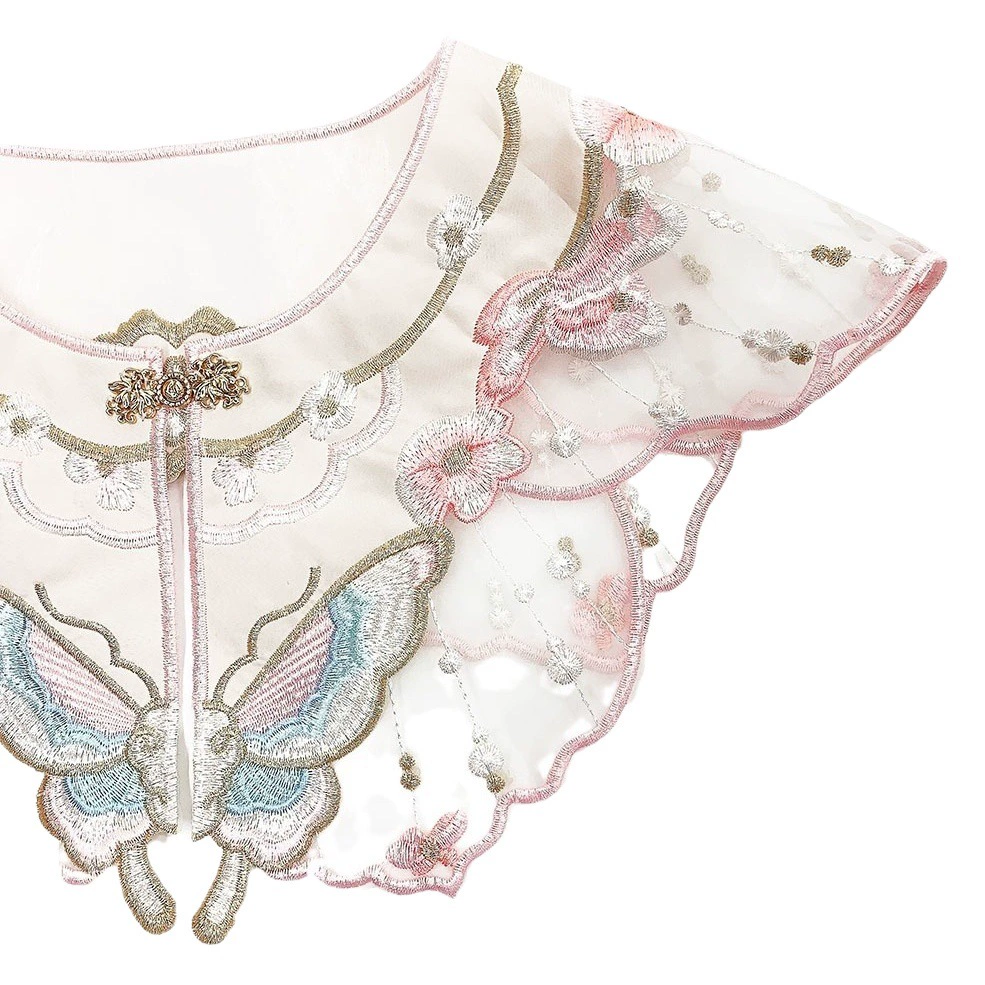 Hanfu универсальная розовая бабочка с вышивкой древнего стиля национальный стиль аксессуар шаль Тан костюм декоративный облачный плечо