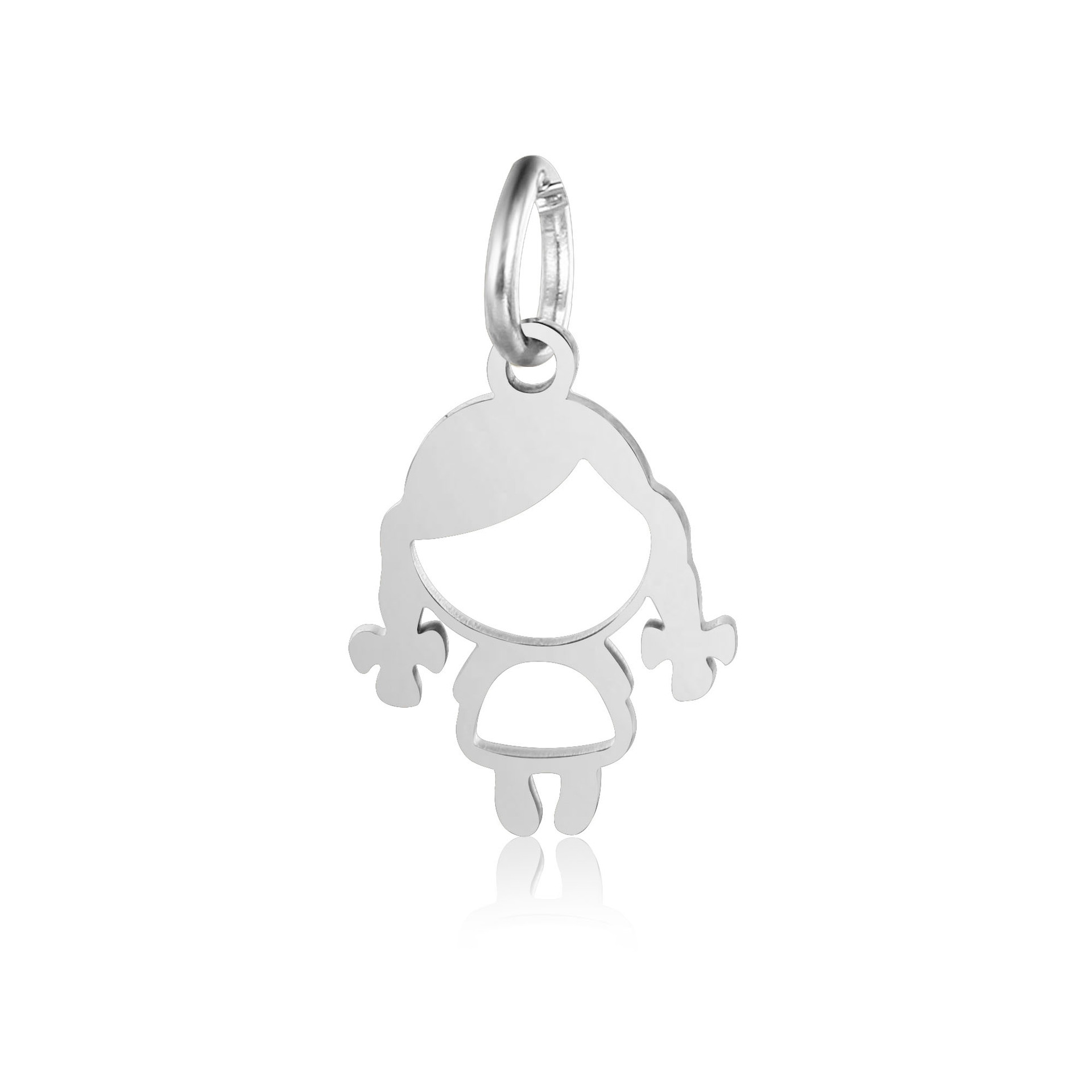 DOOYIO 5 teile/los 11,5mm * 18mm Kleines Mädchen Charm Anhänger Edelstahl Spiegel Poliert DIY Schmuck Geschenk Zubehör – Detail 6
