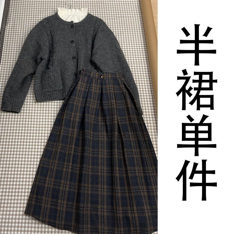 韩系学院风毛衣针织连衣裙子女2025新款深秋初冬季穿搭一整套长裙|undefined