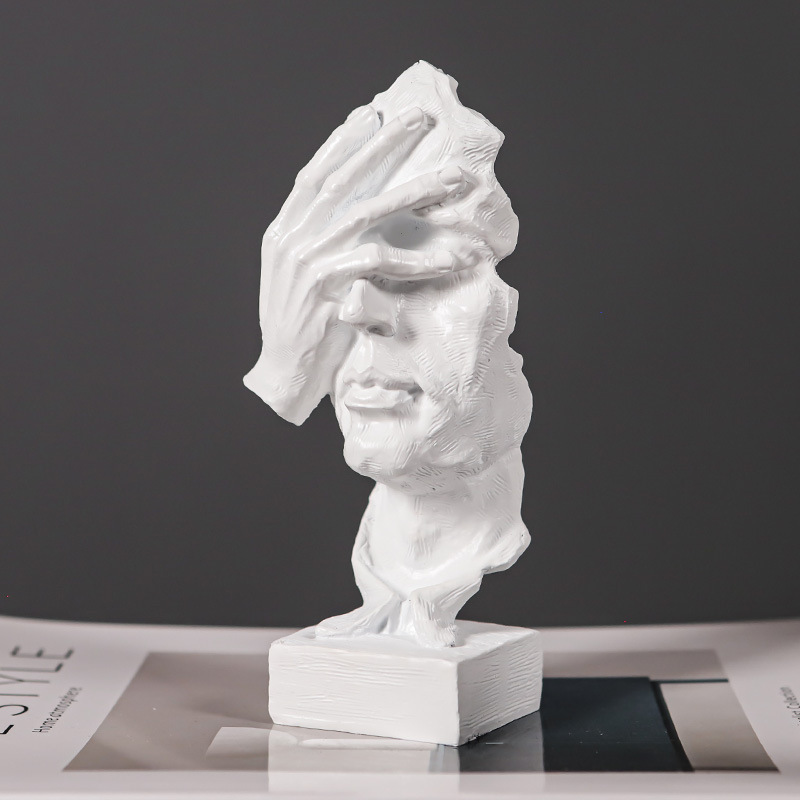 Arte abstracto sala de estar lujosa decoración de oficina silenciosa es escultura de oro portail armario decoración de escritorio para el hogar