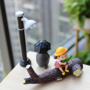 Cyber Celebrant Hayao Miyazaki Series Micro Landscape Totoro Xiaomei Aquarium Ornaments Branch DIY Decorations in stock Straight Hair