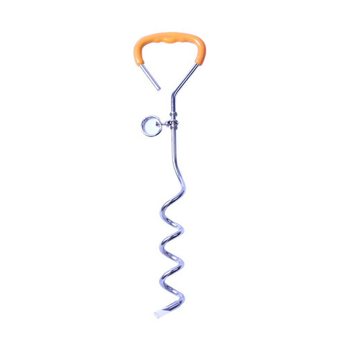 Outdoor dog stakes, traction rope fixed piles, iron-plated chrome-plated ground piles, ground nails, metal pet supplies dog piles