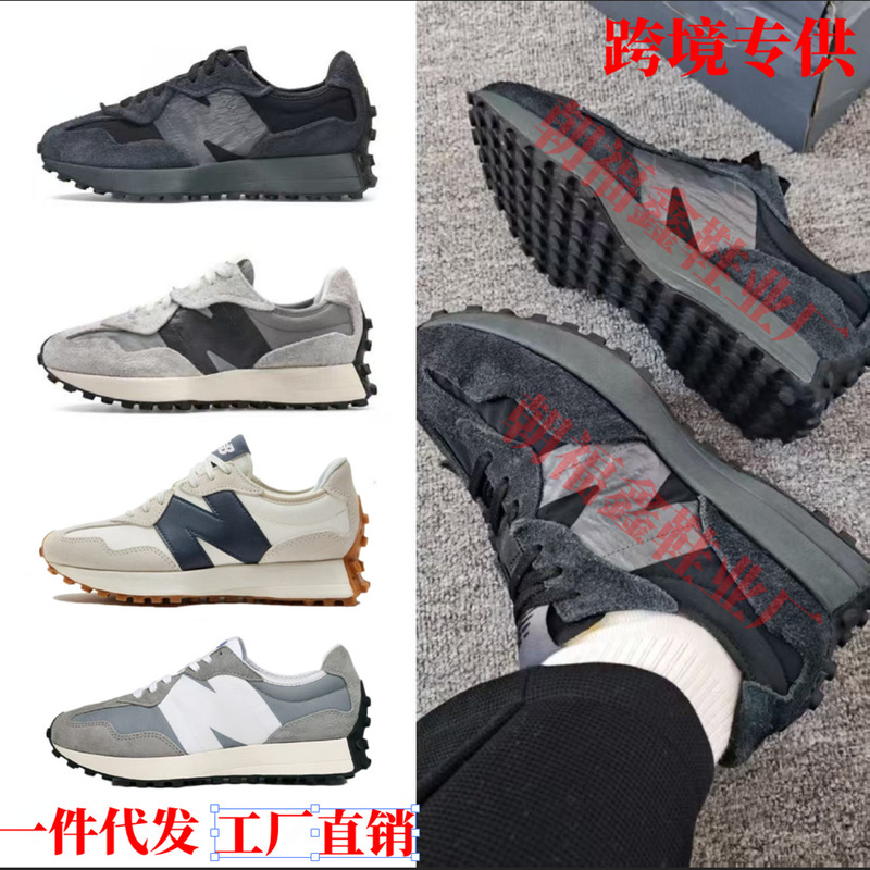 Putian shoes NB327 yuan ancestral gray black and white sea salt gray white wine red thick bottom men's and women's retro leisure running shoes foreign trade