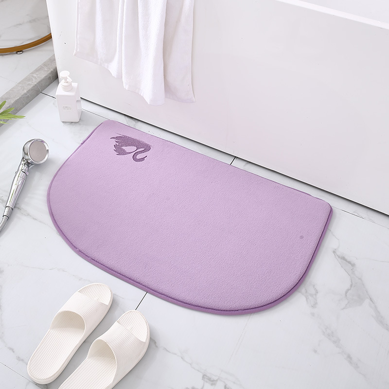 Alfombra de puerta semicírculo transfronterizo máquina lavable baño absorbente de secado rápido alfombra de esponja de memoria baño alfombra de piso de rebote lento