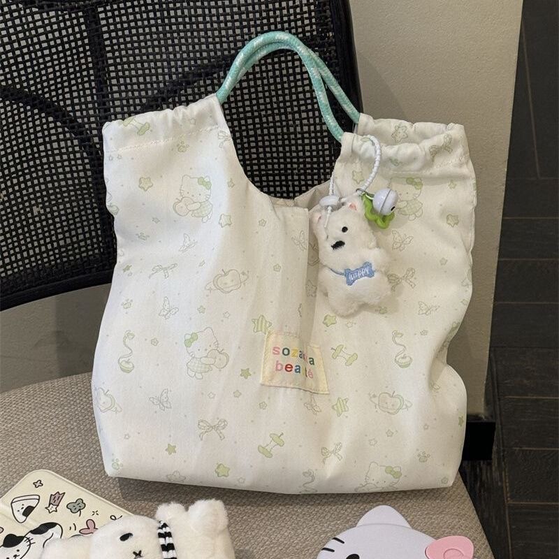 新しいかわいい花柄ショルダーキャンバスバッグ学生女性のショルダーバッグ大容量ハンドバッグトート通勤バッグトレンディ|undefined