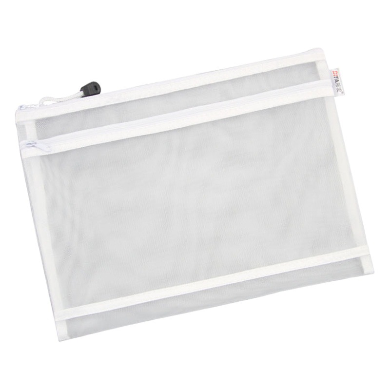 A4 bolsa de archivo engrosada bolsa de cremallera bolsa de malla de nylon bolsa de malla translúcida prueba de material de papel bolsa de almacenamiento A6 pequeña caja de lápices