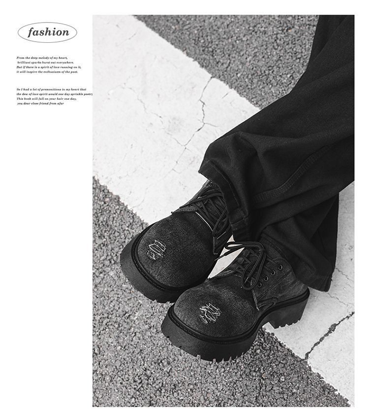 Chaussures de travail tendance et polyvalentes, collection printemps-automne 2025 de ShoeVault : Derby à semelle épaisse antidérapante et résistante à l'usure._voghion.com