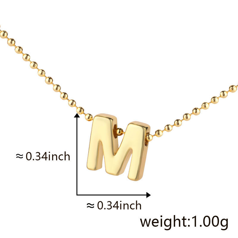 Cuicai ホットセール 18K ゴールデン光沢のある多用途クラシック 26 DIY 英語名小文字ネックレスペンダント付き|undefined