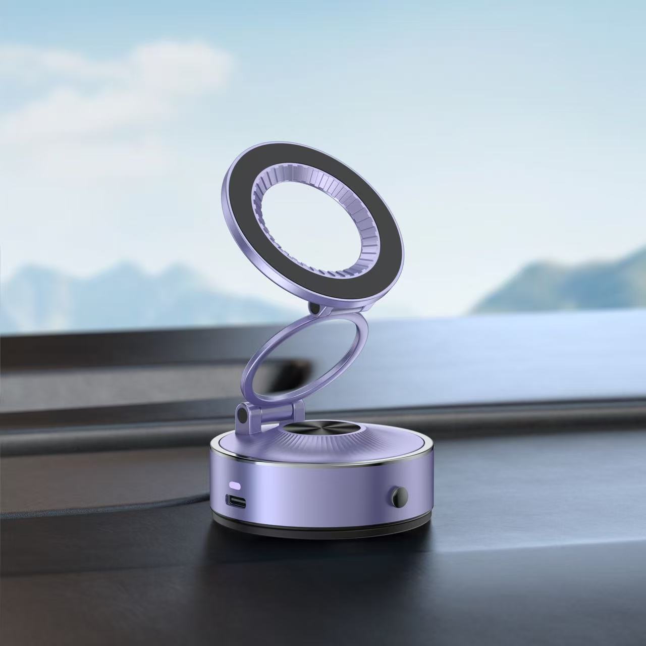 Nuevo soporte de navegación para automóviles aleación de zinc magnética fijación de teléfonos móviles de adsorción de nano vacío soporte de teléfonos móviles para automóviles