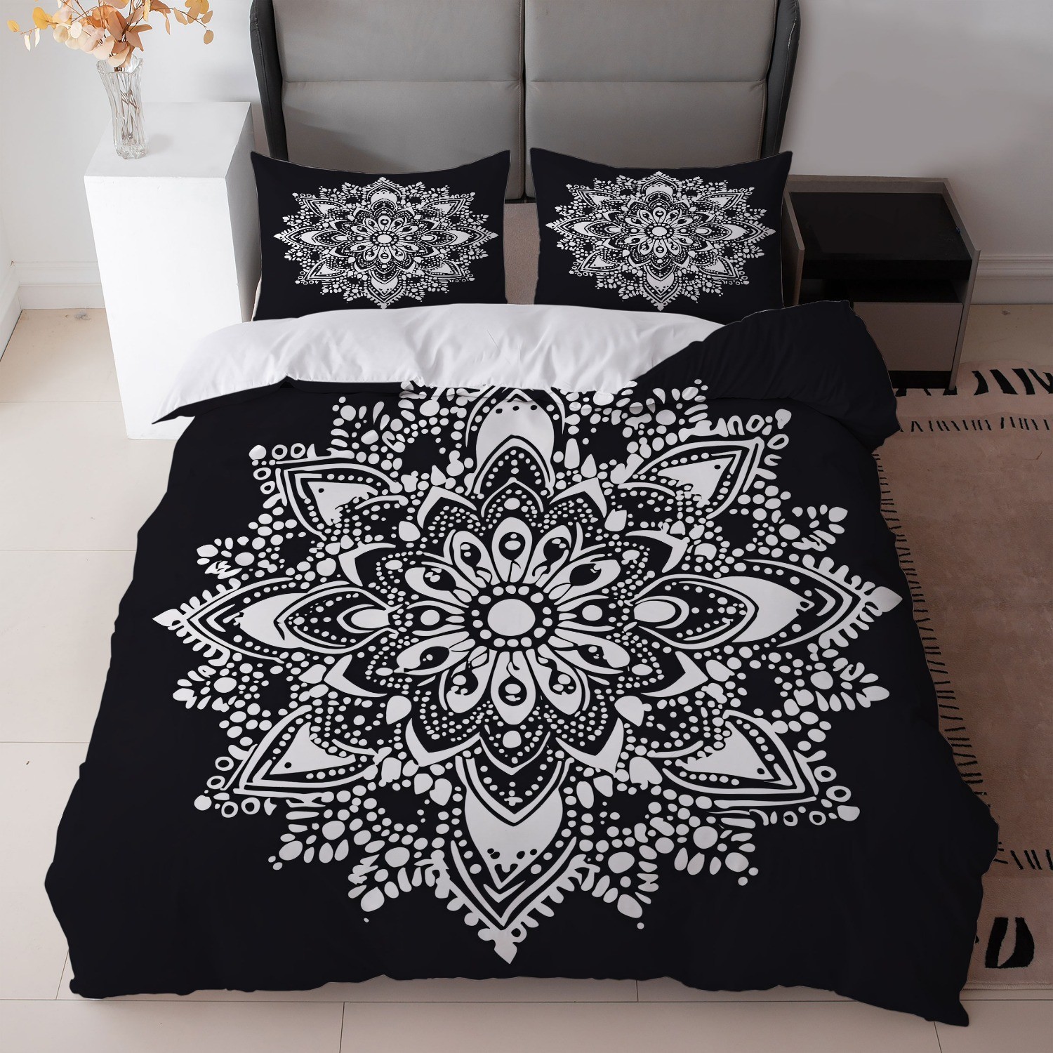 Transfronterizo textil para el hogar Mandala impresión digital quilt kit suave piel transpirable portador TEMU / JIT