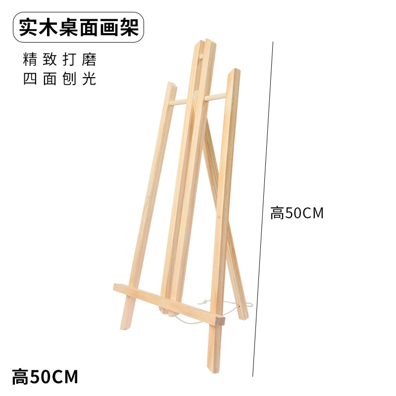Tabletop Easel Trumbo pine wood, small tabletop stand, polished solid wood (multiple sizes)
