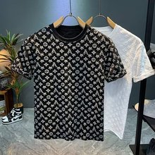 夏季新款潮流圆领套头短袖T恤男韩版潮牌印花宽松休闲半袖体桖男
