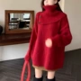 宽松独特秋冬高领厚毛衣