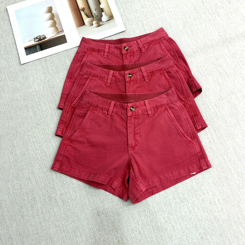 [in Stock] Rl Ralph Washed Rose Pink High-Waisted Slimming American Retro Casual Denim Shorts for Women