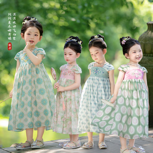 25 Summer New 252382 Girls Hanfu Skirt Children's Antique Gastrodia dress