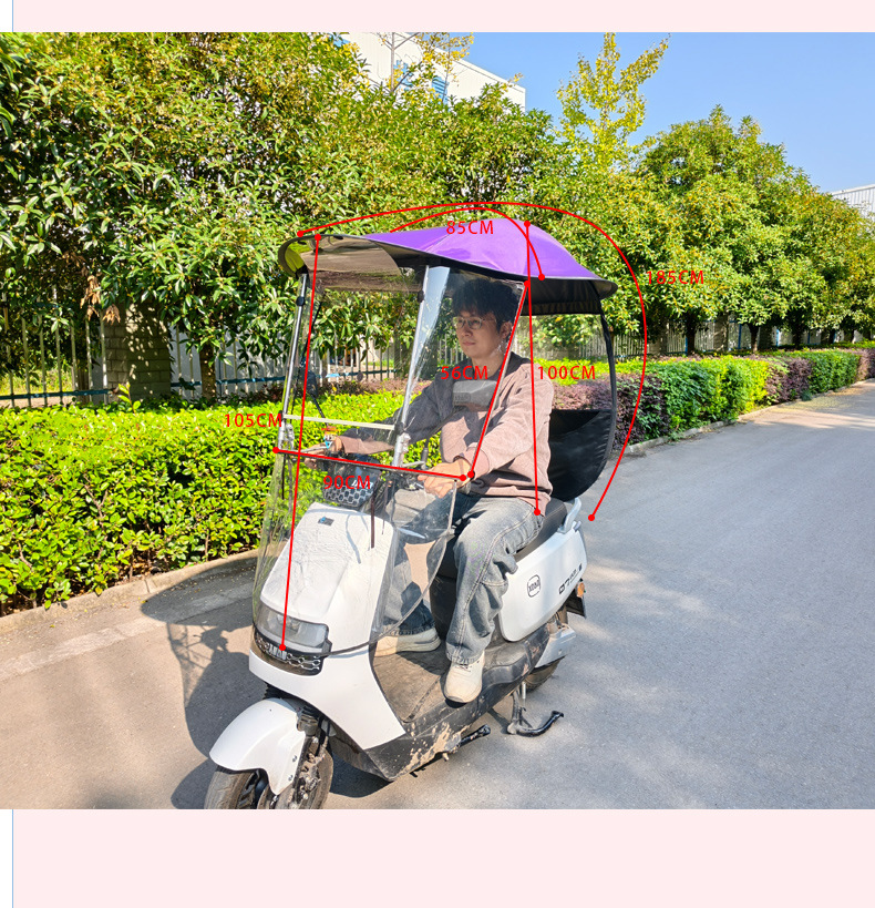 New Electric Vehicle Canopy Sunshade Umbrella Widened Sun Protection Thickened Rain Shelter Windproof Rain Cover