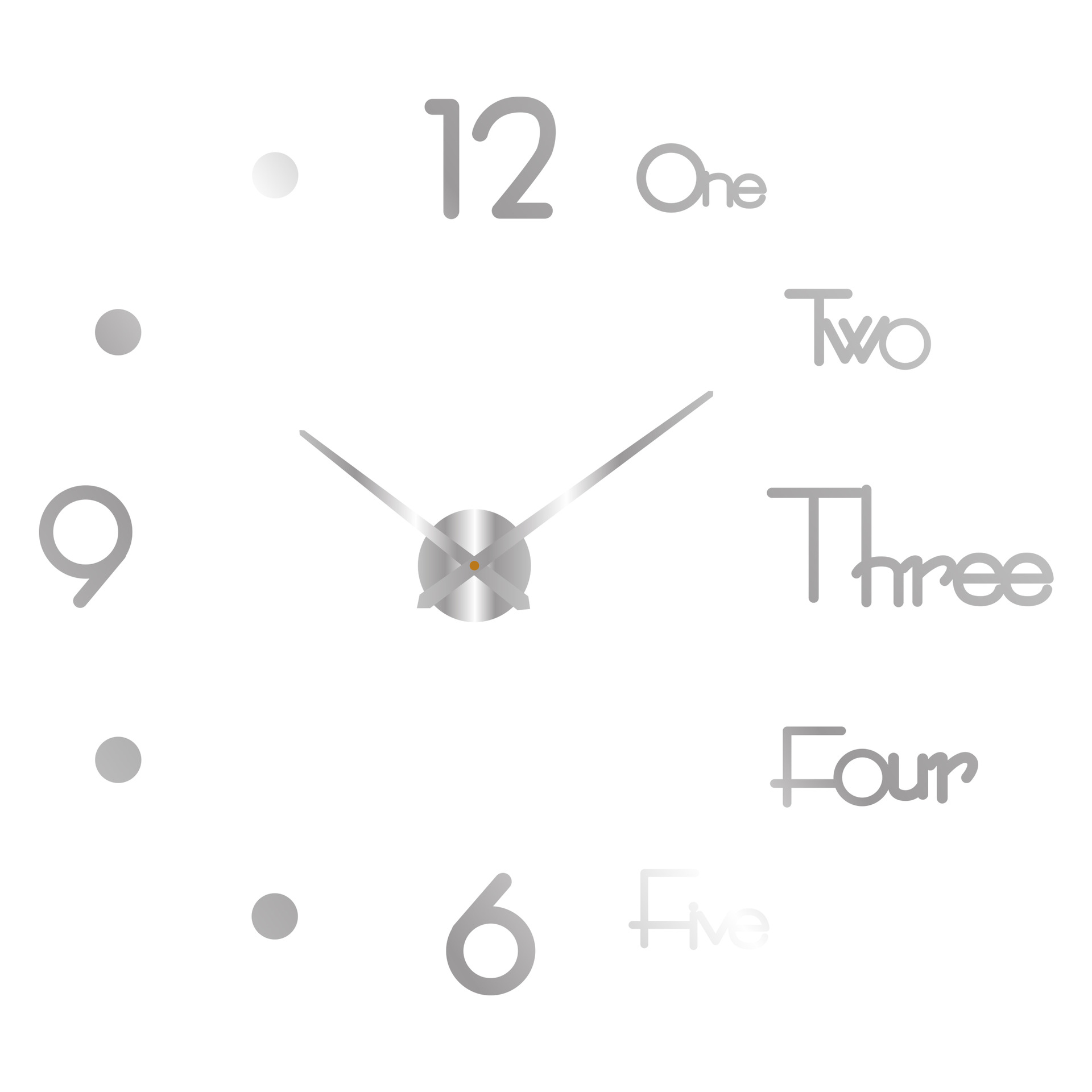 Nórdico creativo luminoso DIY reloj de fondo de la sala de estar gran reloj de pared reloj mudo libre de perforación estéreo etiqueta de la pared reloj