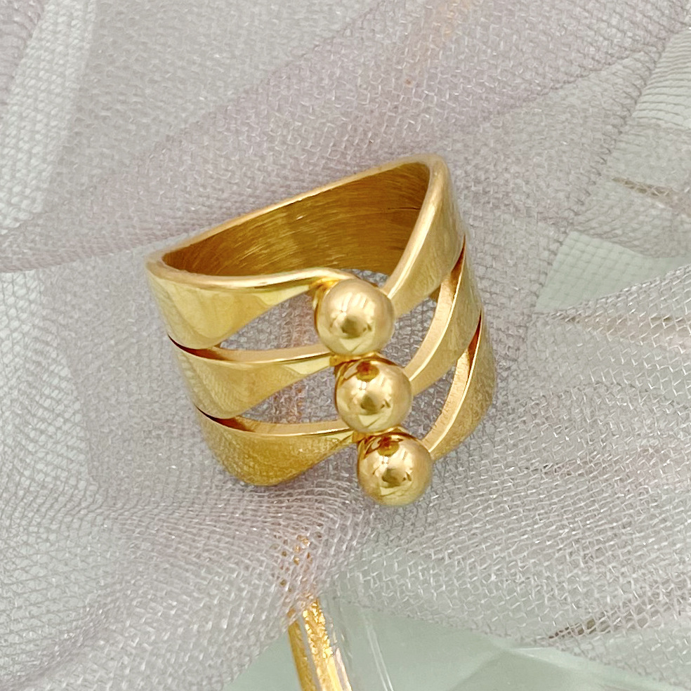 Fashion Geometric Stainless Steel Plating Open Ring