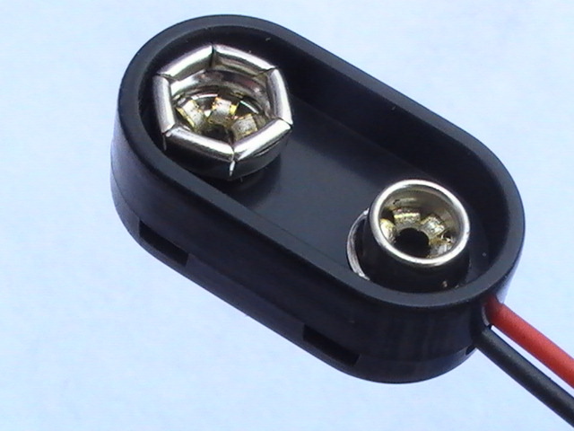 9V硬壳电池扣电池连接器铜铁带线长度线号可按要求配厂家直销