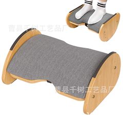 竹オフィスフットレストスツール調節可能な木製フットレスト無垢材デスク下つま先スツール木製フットスイングスツール