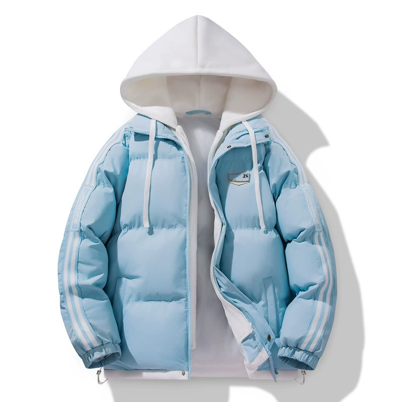 Мужская куртка из хлопка с эффектом двухслойности, с капюшоном, модная, утепленная, теплая, в стиле парной одежды, 2025 год.
