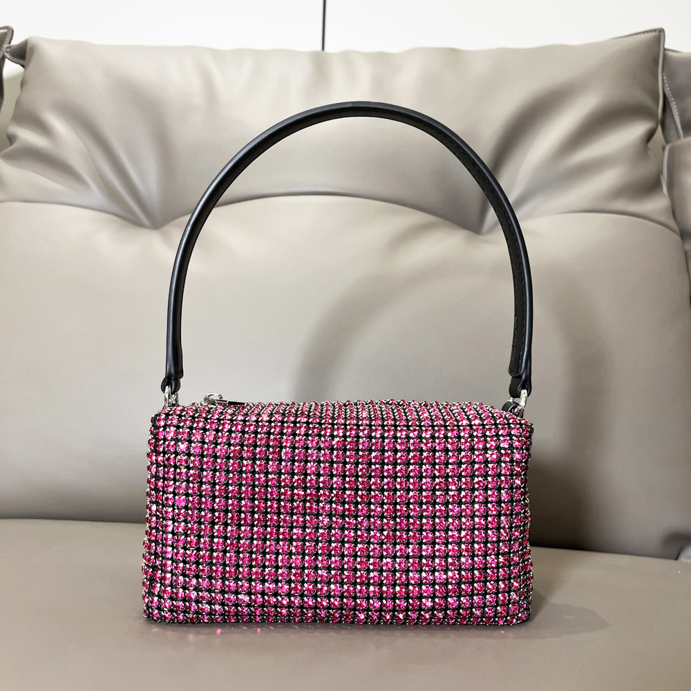 Borsa da donna transfrontaliera piena di diamanti borsa a tracolla borsa a tracolla con strass lucidi borsa da donna fatta a mano borsa da donna con diamanti_voghion.com