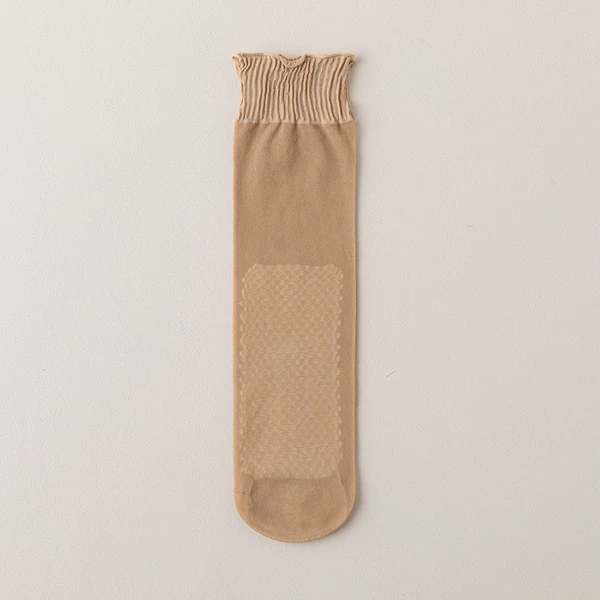 Crystal socks coffee color [new cotton bottom]