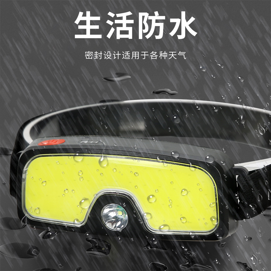 [Nuevo transfronterizo] Carga USB Fuente de luz dual COB Faros de camping al aire libre Faros LED para ciclismo y carrera