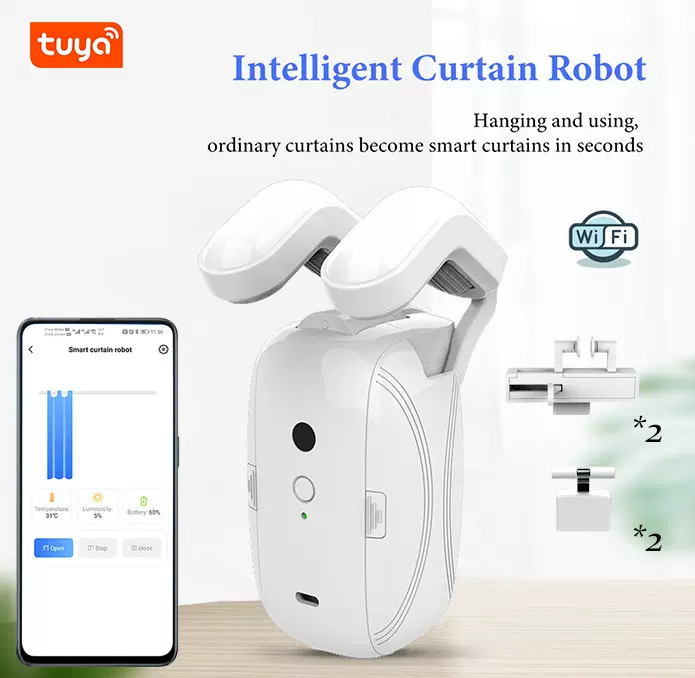 电动窗帘伴侣智能家居产品自动窗帘免轨道语音遥控智能窗帘电机