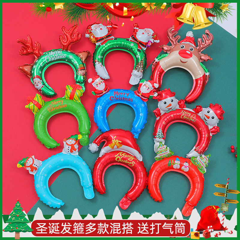 Decoración de Navidad gran base árbol de Navidad árbol anciano alce muñeca de nieve estereoscópica diseño de jardín de infantes de globos