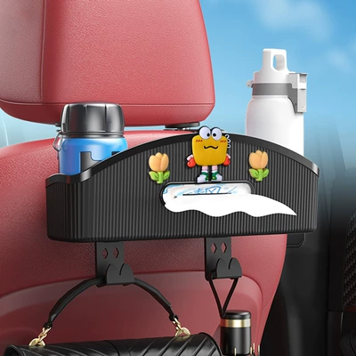 Car tissue box/set: Rear Seat Back Multifunctional Water - everything-is-good-gefang-lun-car-chair-back-paper-towel-storage-black