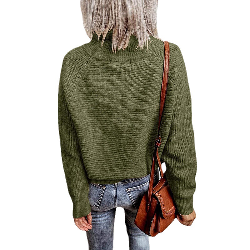 2024 Neuer, einfarbiger Strick-Hoodie mit Reißverschluss für Damen_voghion.com