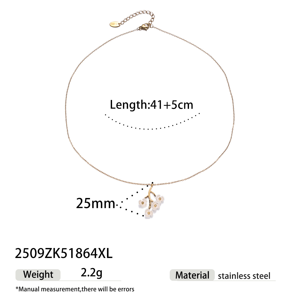Collar de acero inoxidable TENA Europa y los Estados Unidos colgante de flores de nicho lujoso colgante de collar de acero de titanio para mujeres no se desvanecen image 8