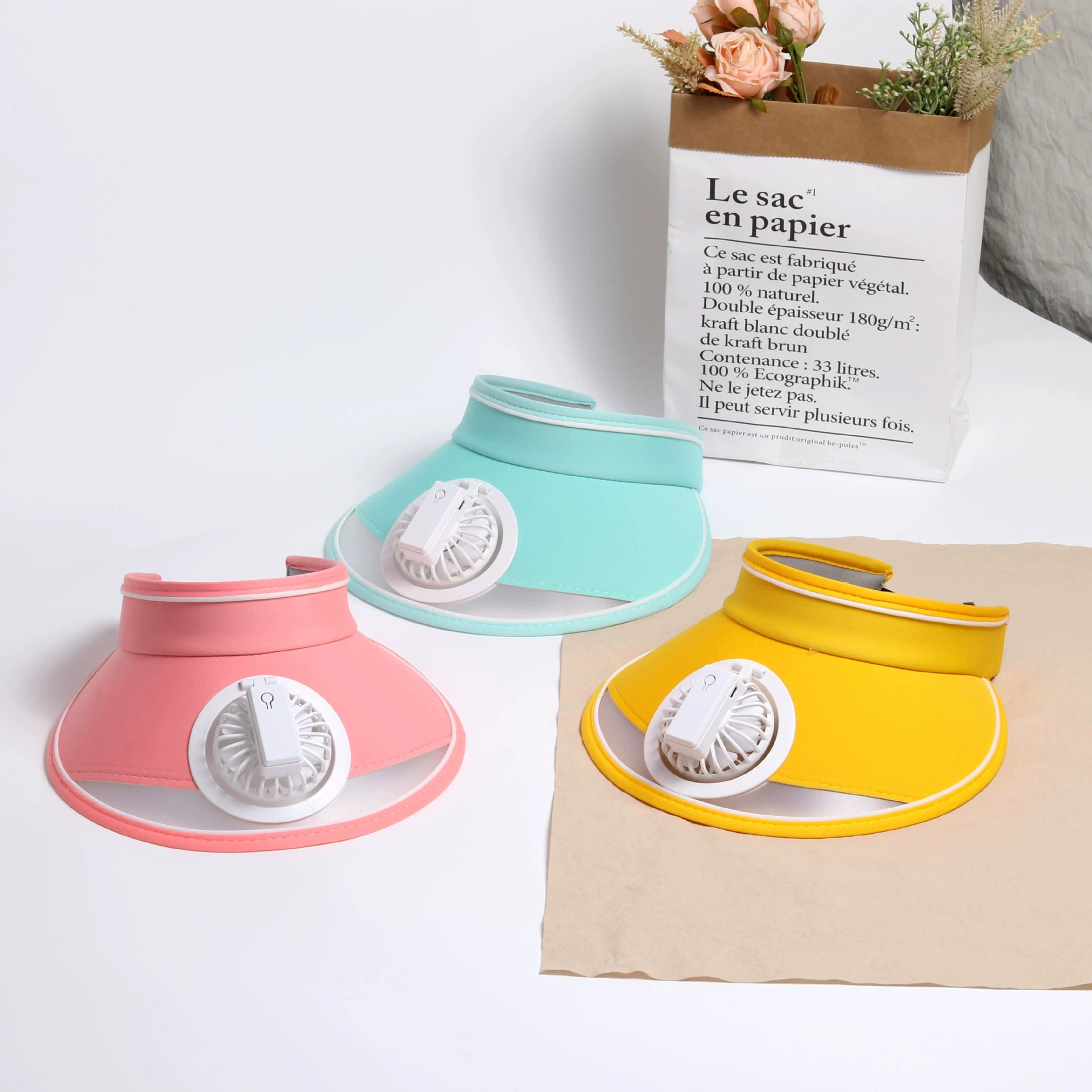 Summer air fan, children's cap charging for men and women, sun protection cream, travel sun hat solar-powered