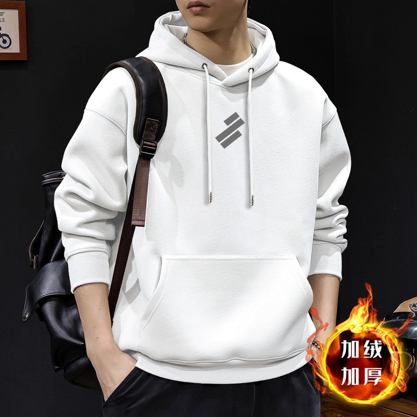 Japón suelto encapuchado otoño y invierno chaqueta de hombre nuevo chaqueta de letras retro hombre chaqueta de marca de moda pesada