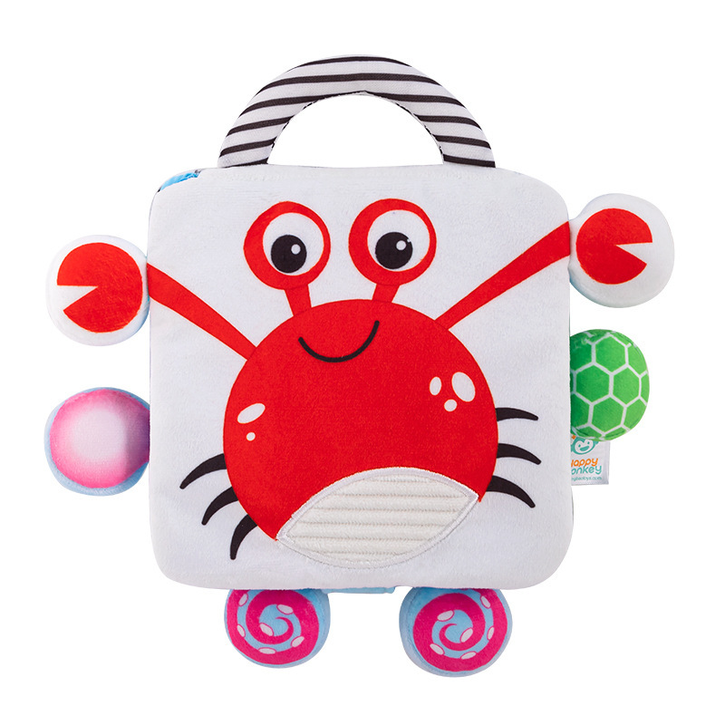 Happy monkey baby no puede desgarrar libro de tela juguete puede roer libro tridimensional cognición papel campana juguete libro
