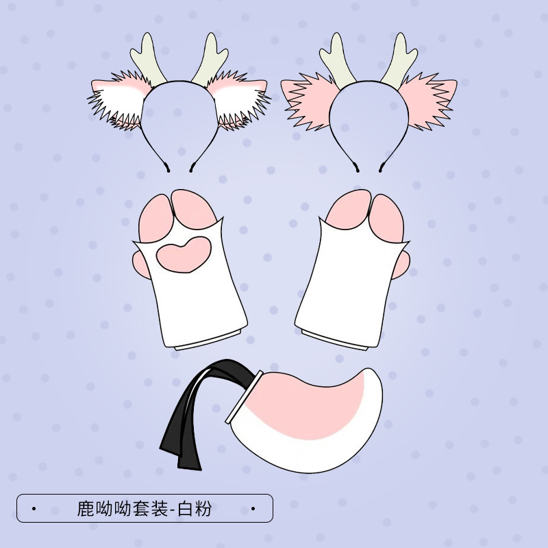 Navidad corbata diadema lindo felpa corbata tocado Cosplay accesorios hechos a mano simulación bestia oído diadema