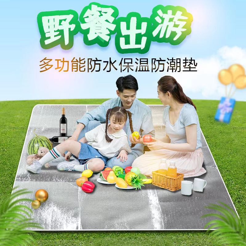 Outdoor Picnic Outing Double-Sided Aluminum Film Tent Moisture-Proof Mat Camping Beach Student Dormitory Thickened Mattress