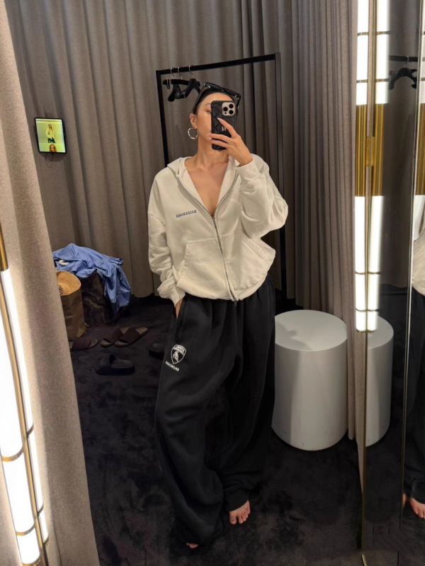 天花板品质25SS潮牌新款BLCG蓝色字母签名拉链卫衣外套明星同款潮|undefined